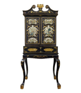 19th Century Chinese Canton Black Lacquered Desk Cabinet — thumbnail 17