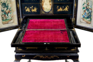 19th Century Chinese Canton Black Lacquered Desk Cabinet — thumbnail 10