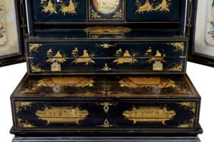 19th Century Chinese Canton Black Lacquered Desk Cabinet — thumbnail 8