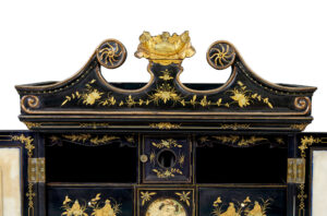 19th Century Chinese Canton Black Lacquered Desk Cabinet — thumbnail 2