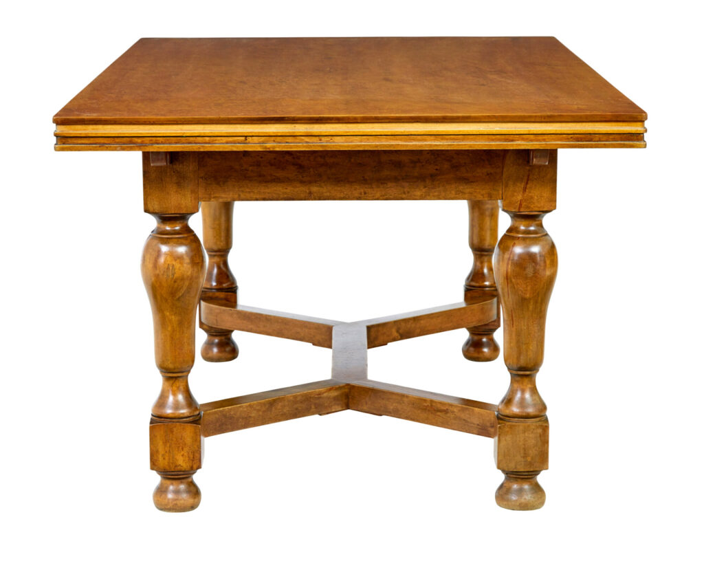 Early 20th Century Birch Extending Dining Table — image 10
