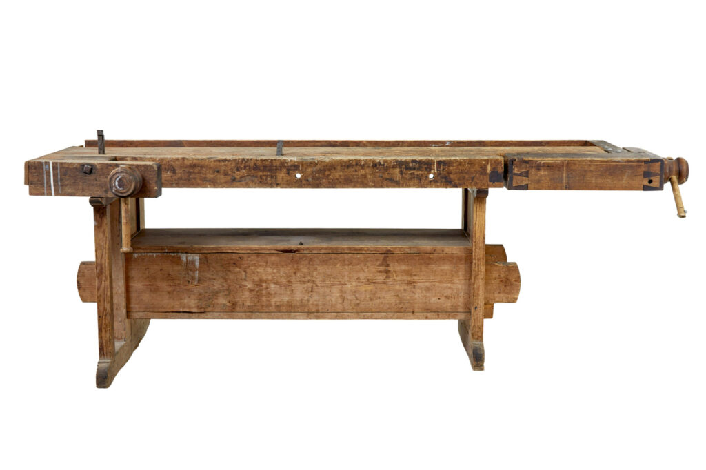 19th Century Scandinavian Trestle Pine Workbench — image 10