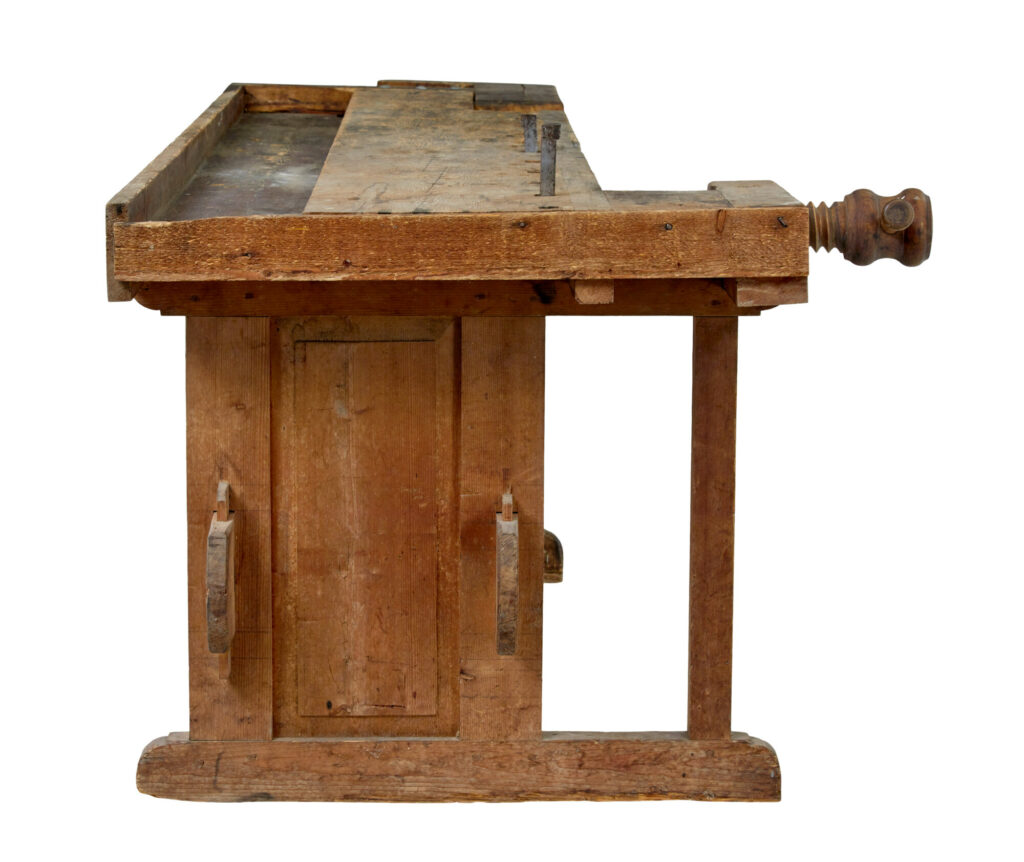 19th Century Scandinavian Trestle Pine Workbench — image 8