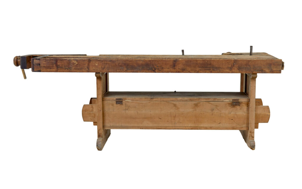19th Century Scandinavian Trestle Pine Workbench — image 7