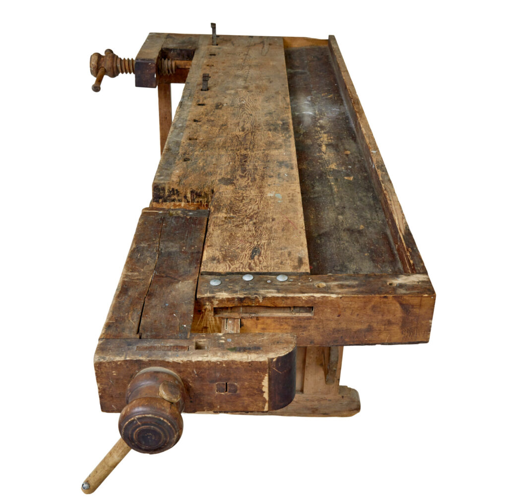 19th Century Scandinavian Trestle Pine Workbench — image 4