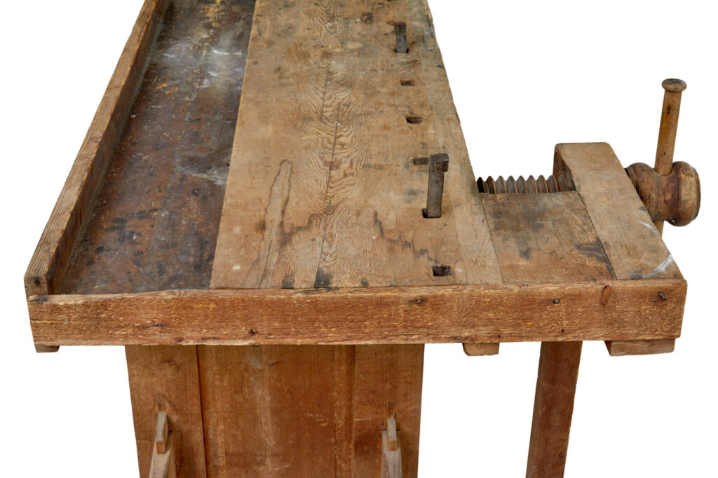19th Century Scandinavian Trestle Pine Workbench — image 3