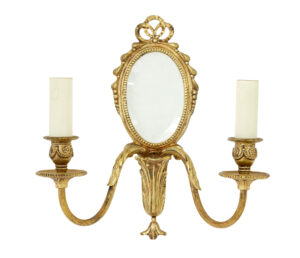Pair of Mid 20th Century Ormolu Mirrored Wall Lights — thumbnail 5