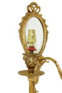 Pair of Mid 20th Century Ormolu Mirrored Wall Lights — thumbnail 4