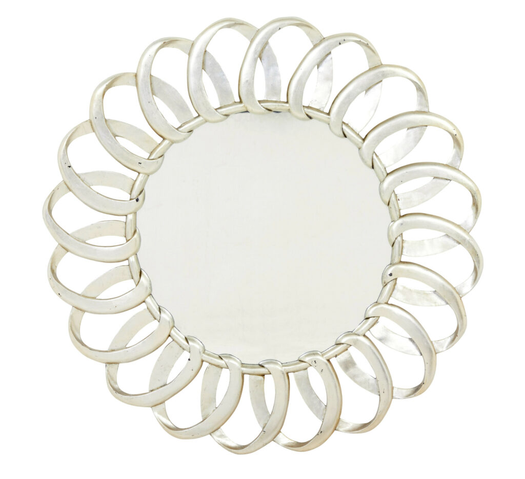 SILVER GILT ROCOCO REVIVAL WALL MIRROR