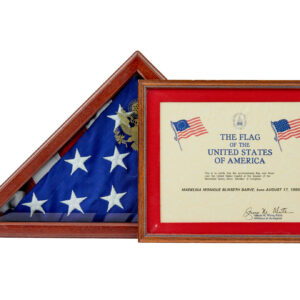 AMERICAN FLAG IN GLAZED PRESENTATION CABINET