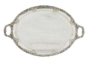 Collection of 3 Silver Plate Ornate Trays — thumbnail 7