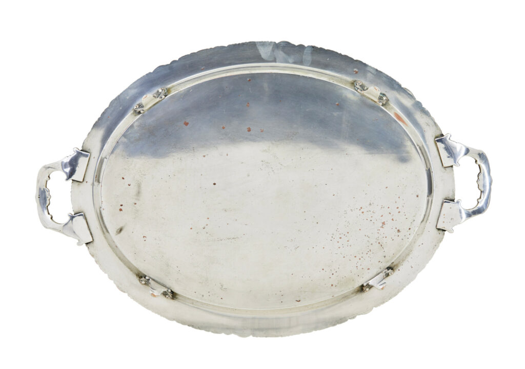 Collection of 3 Silver Plate Ornate Trays — image 6
