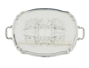 Collection of 3 Silver Plate Ornate Trays — thumbnail 5