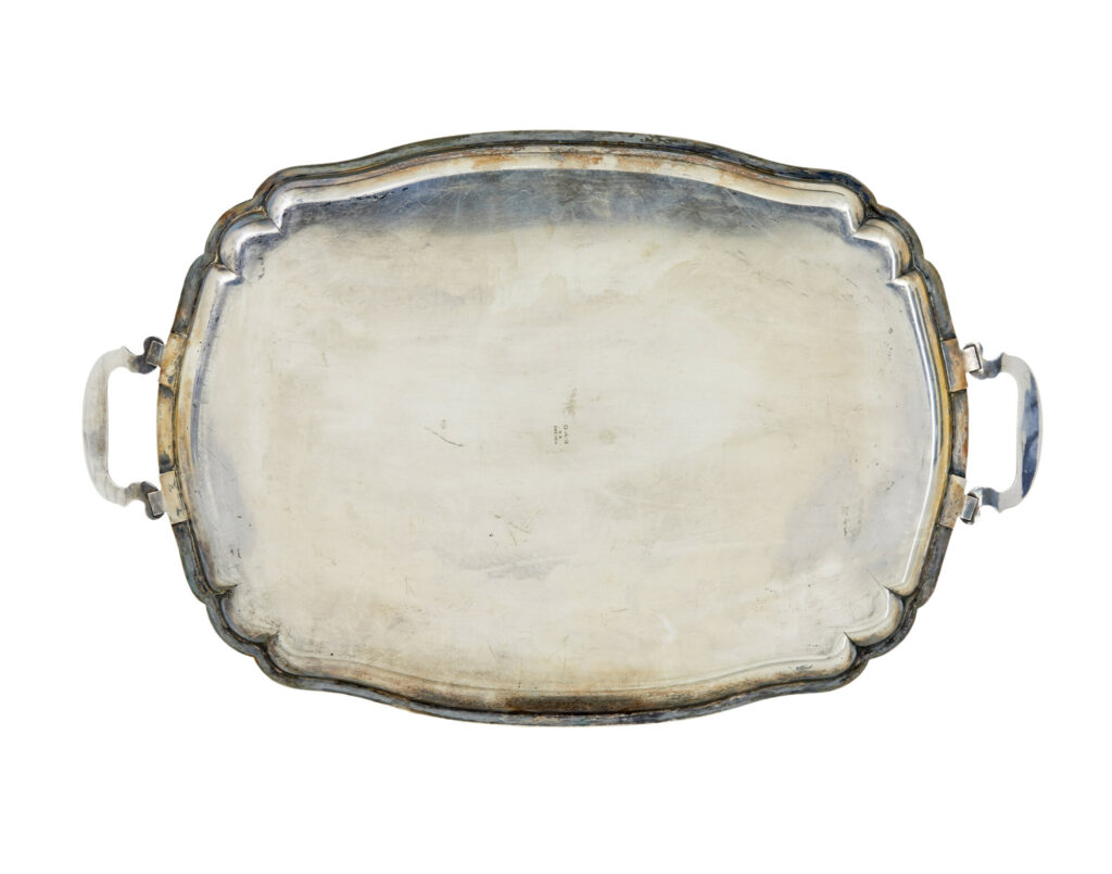 Collection of 3 Silver Plate Ornate Trays — image 4