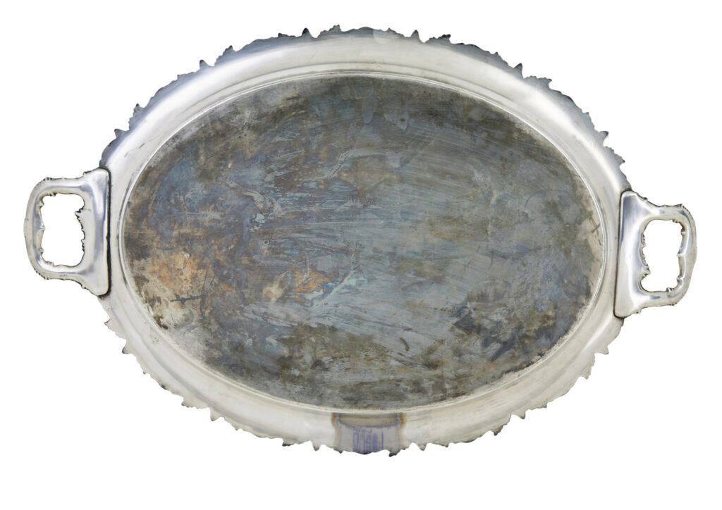 Collection of 3 Silver Plate Ornate Trays — image 2