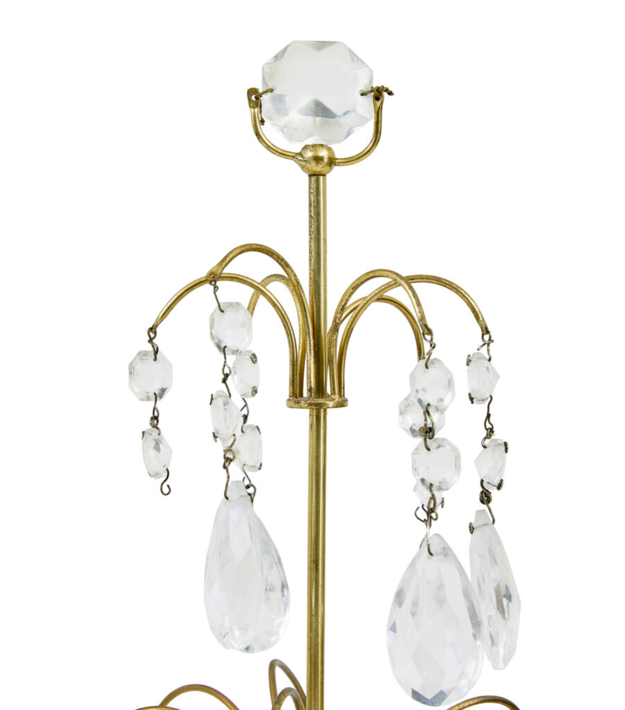Pair of 1950’s Brass and Cut Glass Decorative Candlesticks — image 3