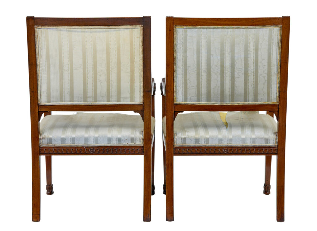Early 20th Century 7 Piece Carved Walnut Empire Revival Suite — image 8