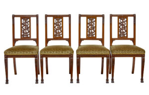 Early 20th Century 7 Piece Carved Walnut Empire Revival Suite — thumbnail 5