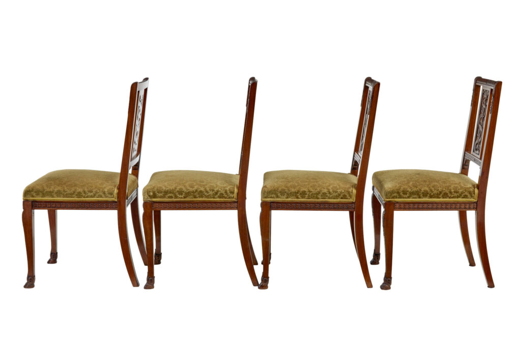 Early 20th Century 7 Piece Carved Walnut Empire Revival Suite — image 4