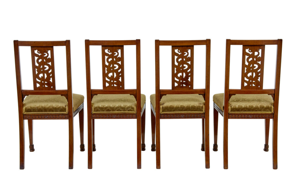 Early 20th Century 7 Piece Carved Walnut Empire Revival Suite — image 3
