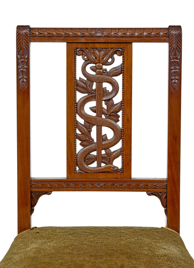 Early 20th Century 7 Piece Carved Walnut Empire Revival Suite — image 2