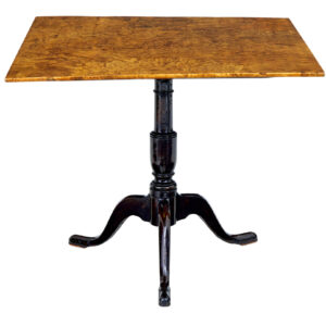19TH CENTURY SWEDISH ALDER ROOT SQUARE TILT TOP TABLE