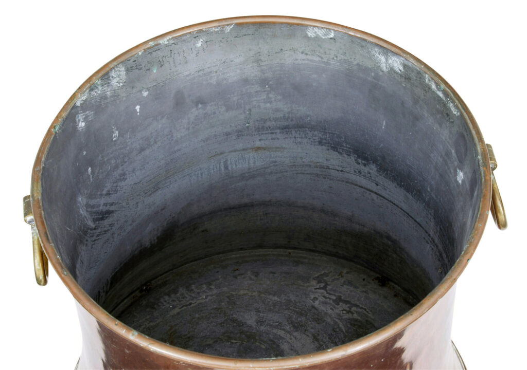 19th Century Shaped Copper and Brass Log Bin — image 6