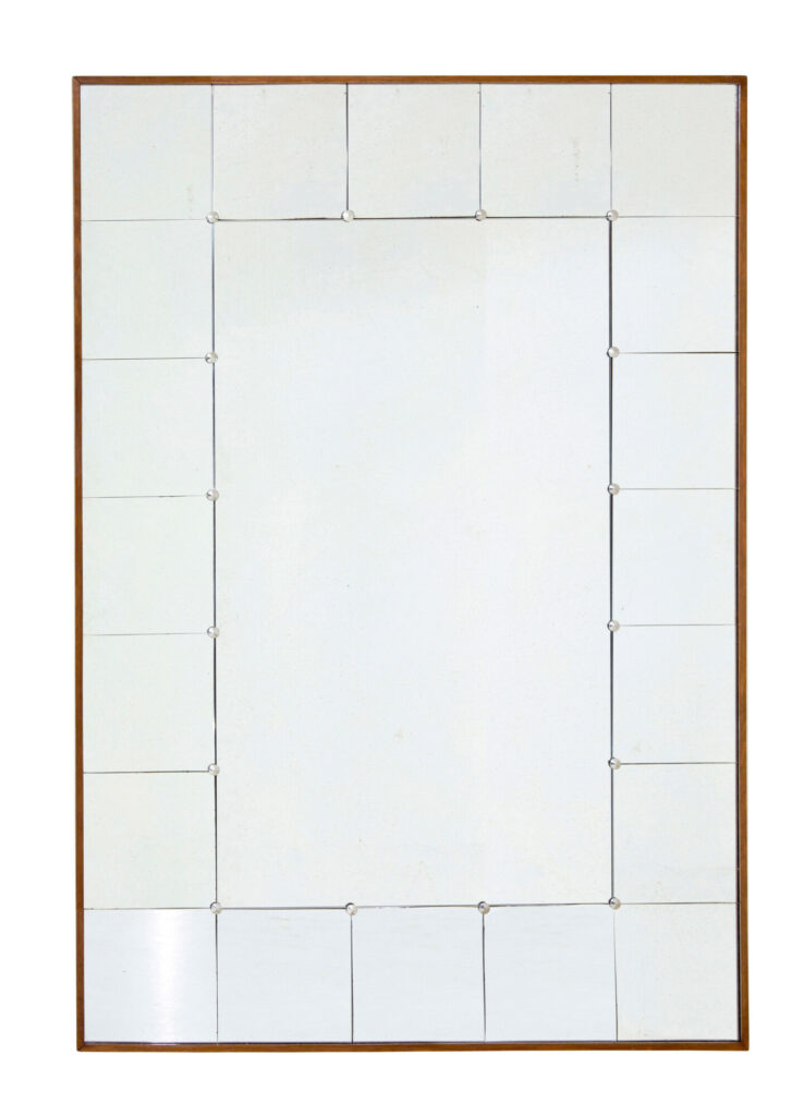 LARGE MID CENTURY SCANDINAVIAN PANELLED WALL MIRROR