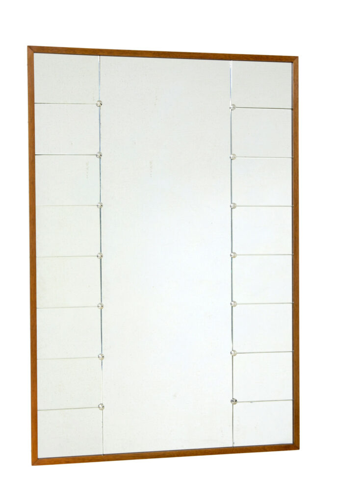 Large Scandinavian Mid Century Oak Framed Mirror — image 3