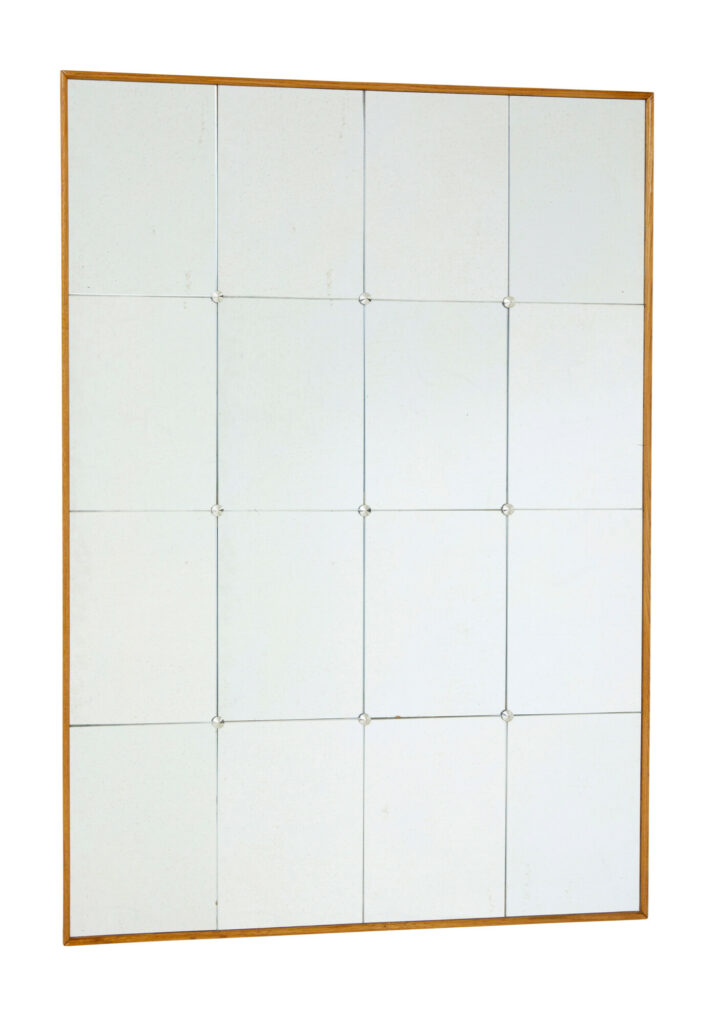 Mid Century Scandinavian Teak Segmented Wall Mirror — image 4
