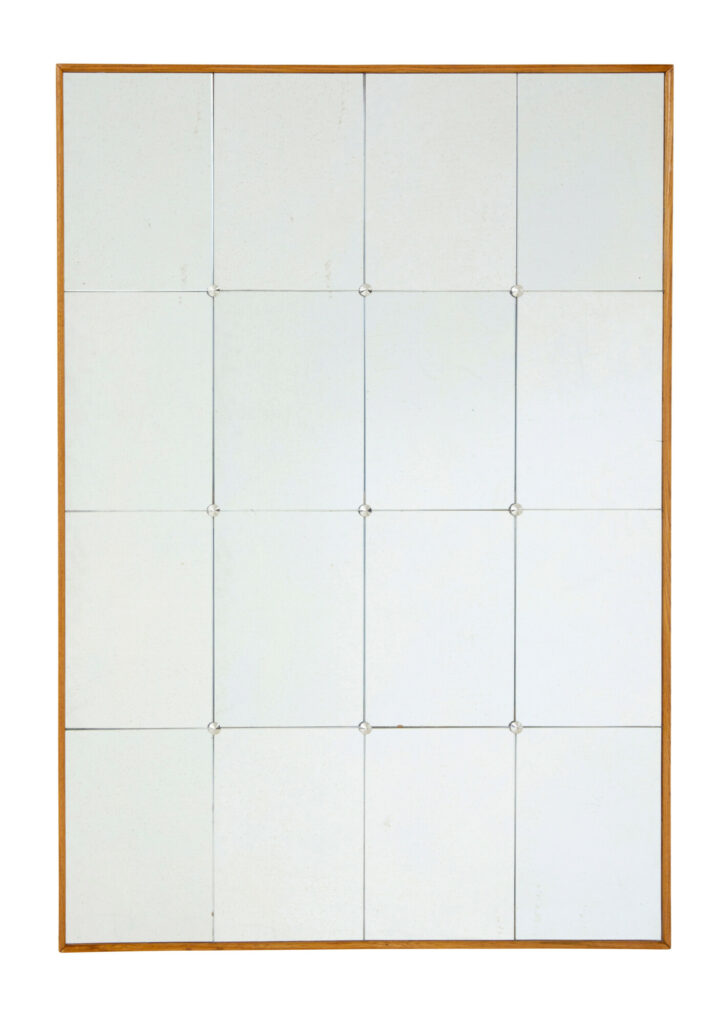 Mid Century Scandinavian Teak Segmented Wall Mirror
