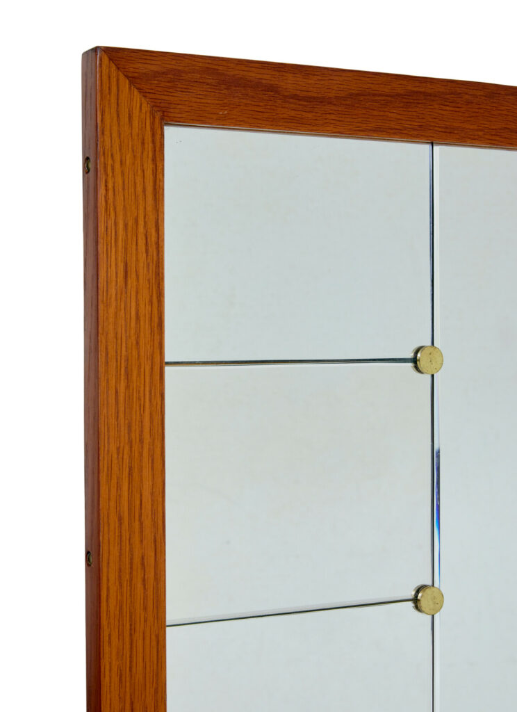 Swedish Oak Framed Mirror by Glas and Tra — image 5
