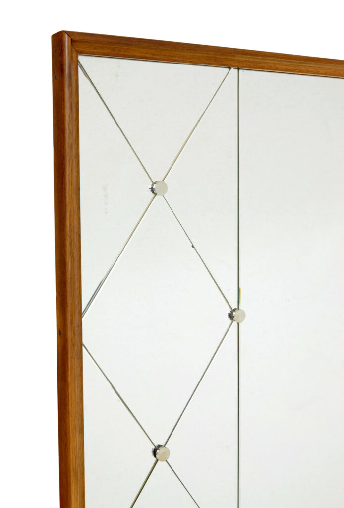 Mid Century Scandinavian Beech Harlequin Wall Mirror — image 3
