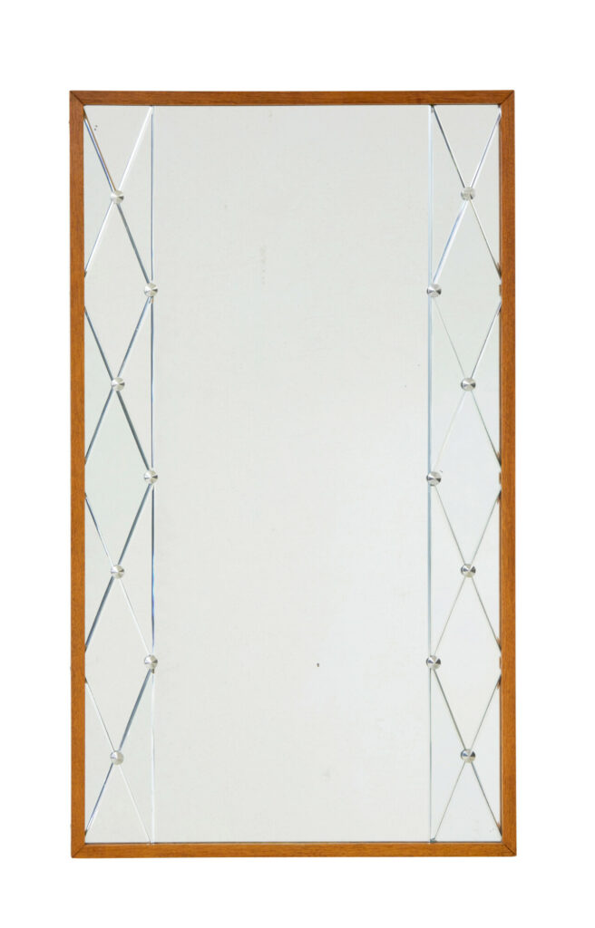 Mid Century Harlequin Mirror in Teak Frame by G&Amp;T