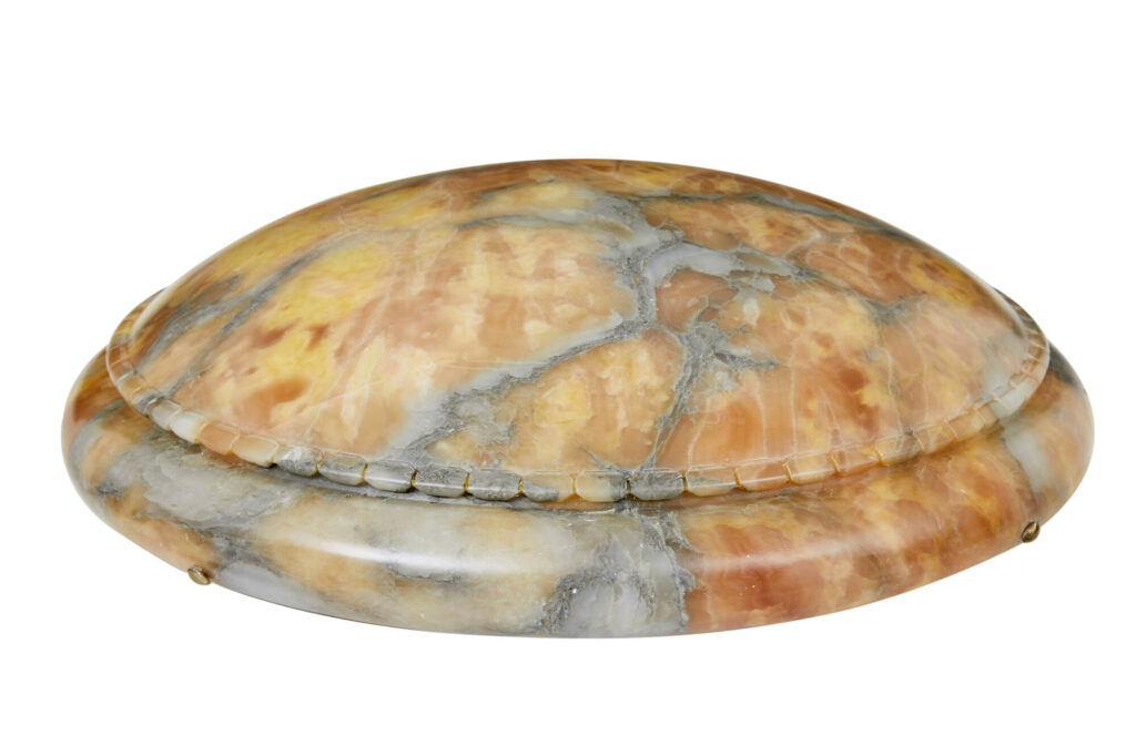 Scandinavian Large Art Deco Alabaster Pendant Light — image 5