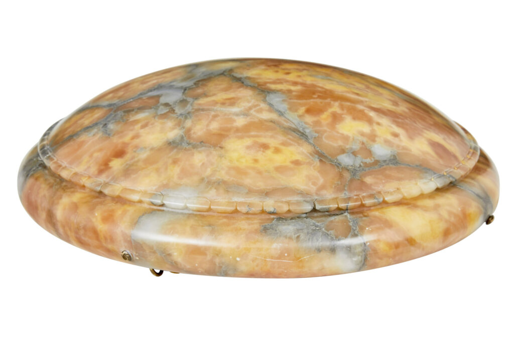 Scandinavian Large Art Deco Alabaster Pendant Light — image 4