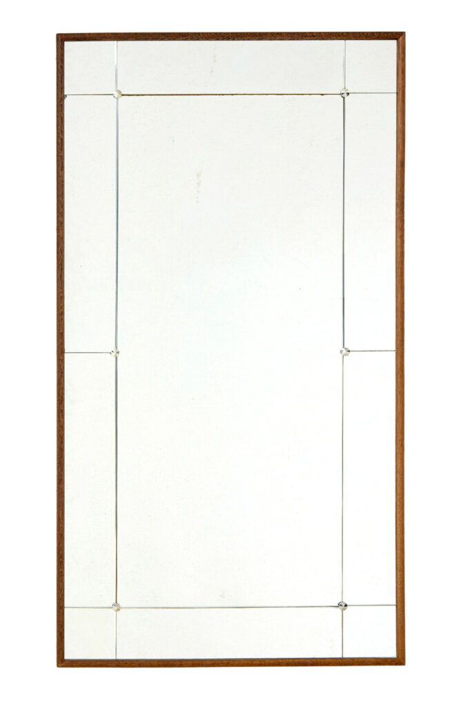 Mid Century Scandinavian Segmented Oak Frame Mirror