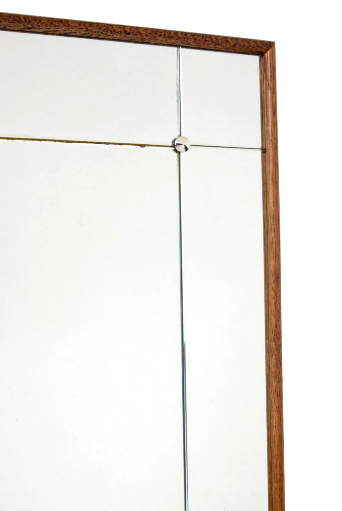 Mid Century Scandinavian Segmented Oak Frame Mirror — image 5