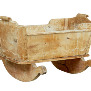 SWEDISH MID 19TH CENTURY CARVED PINE ROCKING CRADLE