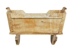 Swedish Mid 19th Century Carved Pine Rocking Cradle — thumbnail 7