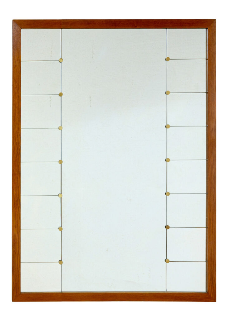 LARGE OAK FRAMED SCANDINAVIAN MIRROR BY G&T