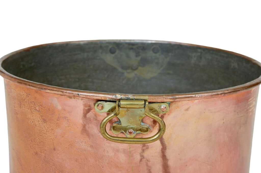 19th Century Copper and Brass Shaped Bucket — image 4
