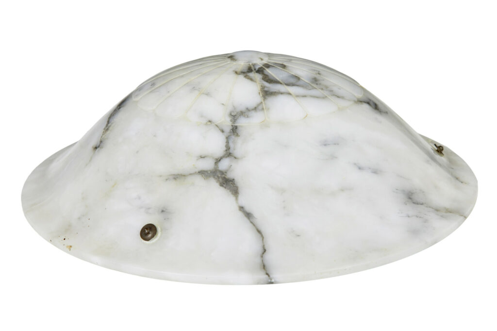 1930's Art Deco Carved Alabaster Ceiling Light — image 6