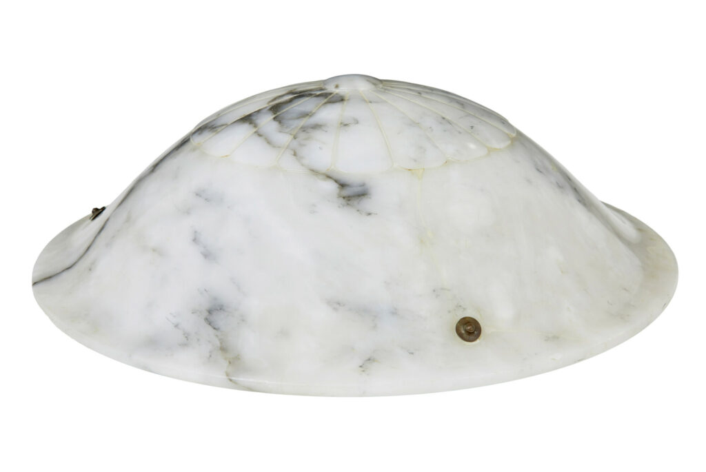 1930's Art Deco Carved Alabaster Ceiling Light — image 5