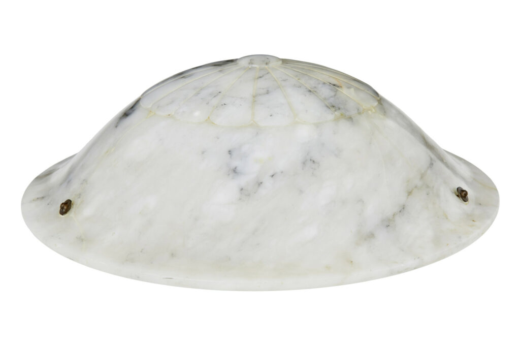 1930's Art Deco Carved Alabaster Ceiling Light — image 4