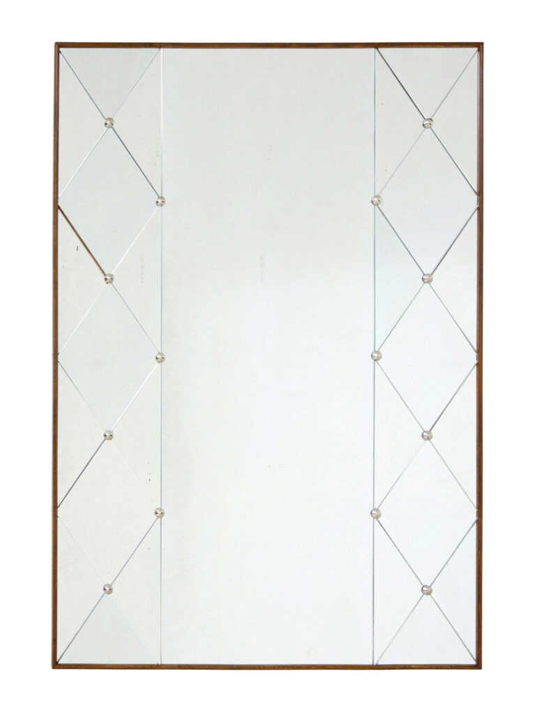 MID CENTURY SCANDINAVIAN SEGMENTED HARLEQUIN MIRROR