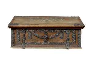 19th Century Swedish Hand Painted Oak Strong Box — thumbnail 5