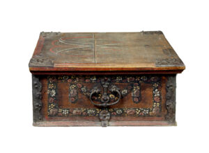 19th Century Swedish Hand Painted Oak Strong Box — thumbnail 2