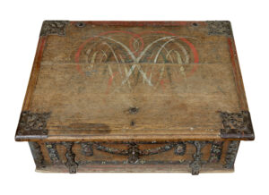 19th Century Swedish Hand Painted Oak Strong Box — thumbnail 9