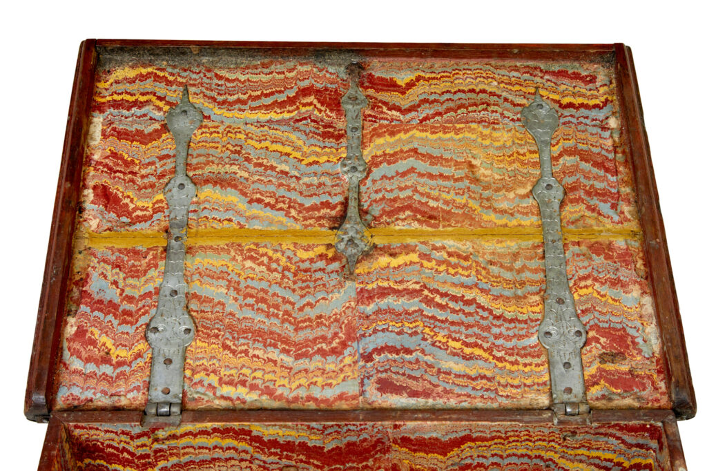 19th Century Swedish Hand Painted Oak Strong Box — image 7